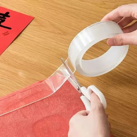 Cinta Silicona Doble Cara Super Adhesiva Delgada de 5 Metros X 2 Und