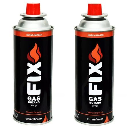 2 Gas Butano FIX Ultra Refinado Valvula Universal Cocinillas Flameador