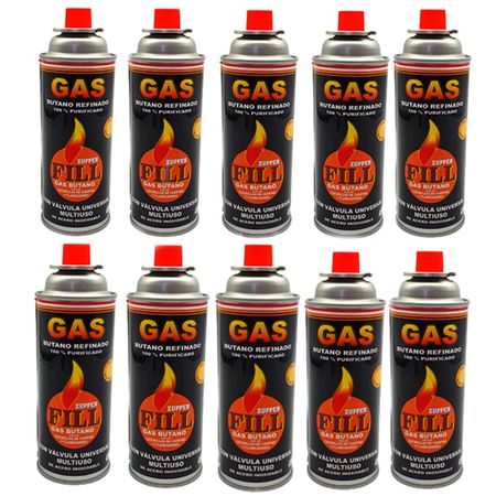 10 Gas Butano Ultra Refinado Valvula Universal Cocinillas Fill