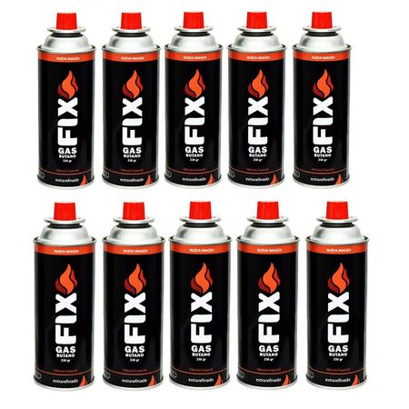 10 Gas Butano FIX Ultra Refinado Valvula Universal Cocinillas Flameador