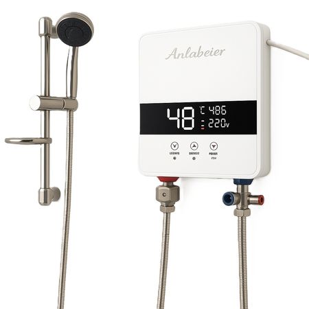 Calentador de Agua Eléctrico Instantáneo Touch Panel Blanco