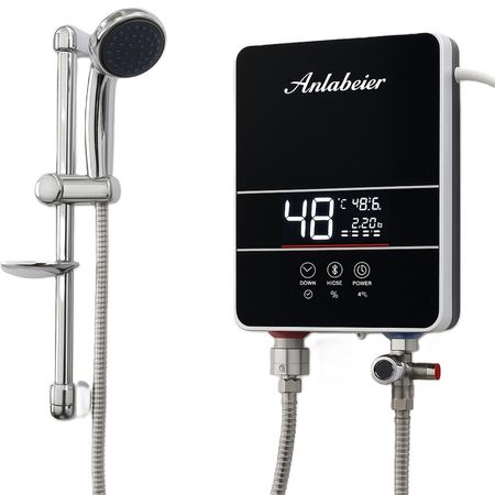 Calentador de Agua Eléctrico Instantáneo Touch Panel Negro