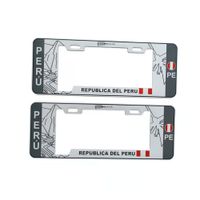 Porta Placa Modelo Europeo Machu Picchu Blanco