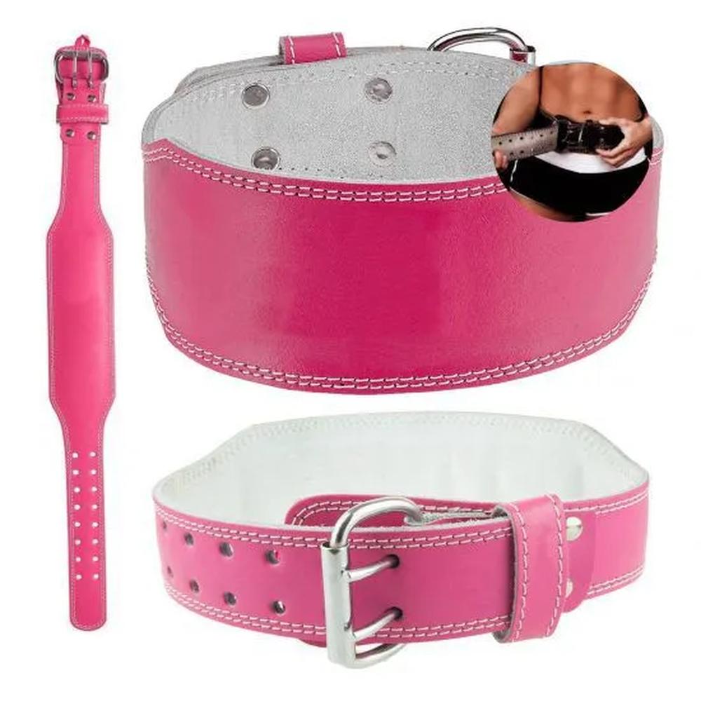 Correa De Cuero Rosado Para Levantamiento De Pesas Talla M