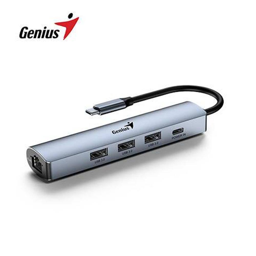 HUB USB-C GENIUS UH- 545 GIGABIT ETHERNET 1USB C 3 USBA