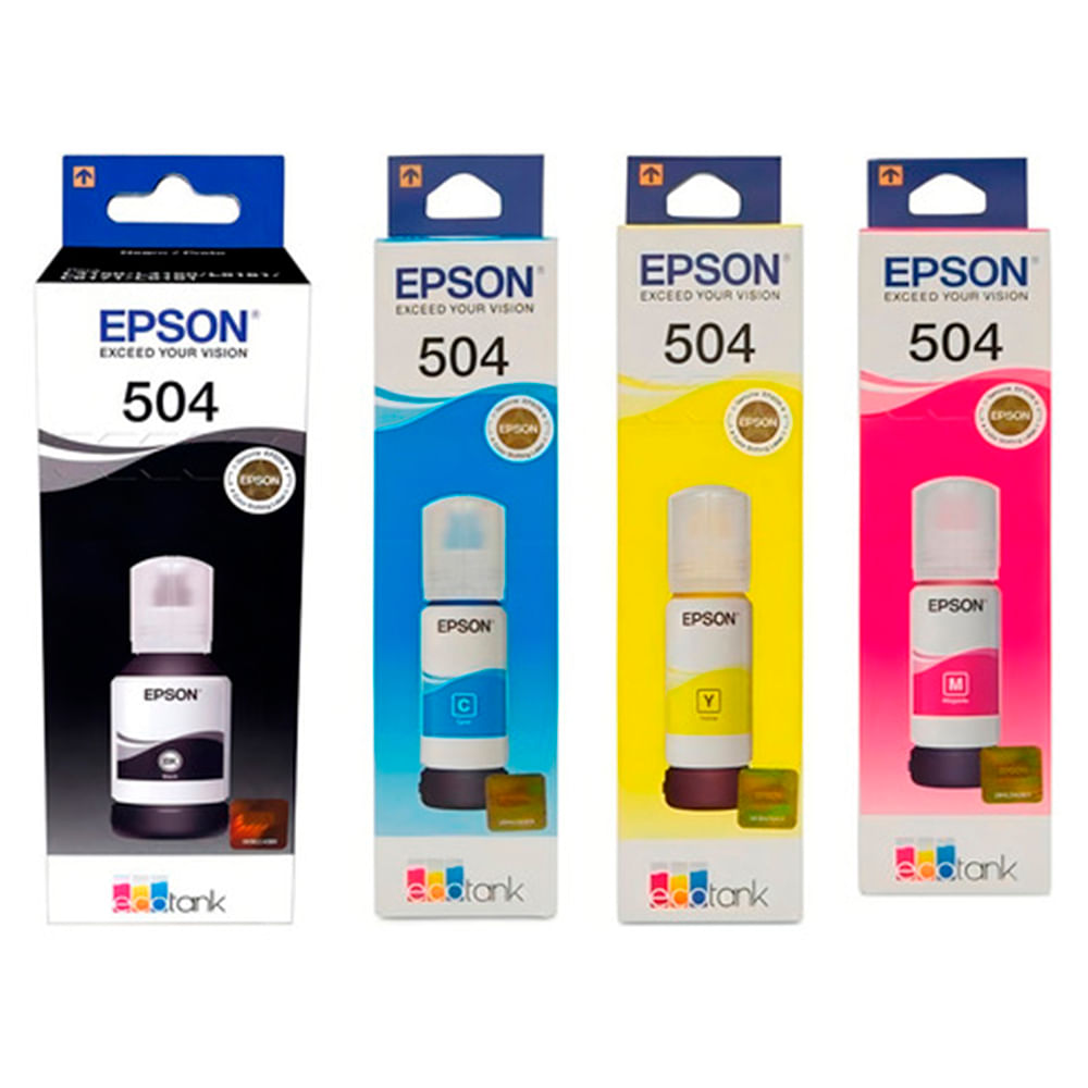 Kit de 4 Tintas Epson T504 Negro y Colores L4260	L4150 L14150