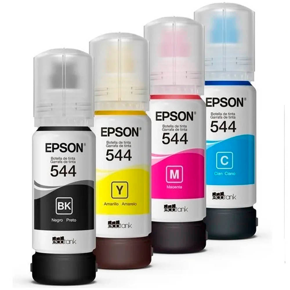 Kit de 4 Tintas Epson T544 Negro y Colores L3210 L3250 Original