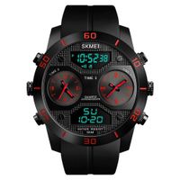 Reloj Skmei 1355 Rojo 3Time Correa Silicona Digital Analogo. Negro Talla única