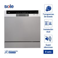 Lavavajilla Sole Modelo SOLLAVAJ002S Silver de Acero Inoxidable