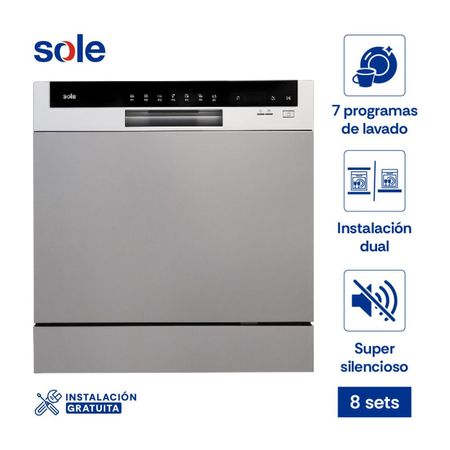 Lavavajilla Sole Modelo SOLLAVAJ002S Silver de Acero Inoxidable