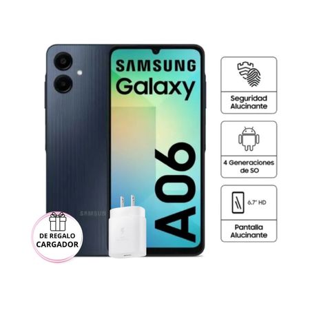 Celular Samsung Galaxy A06 4RAM-64GB Color Negro  con  Cargador