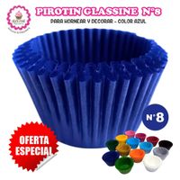 Pirotin a la Grasa Horneable Azul Número 8 para Repostería 1000 unidades