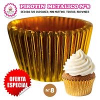 1000 Pirotines Metálicos Dorado para Repostería Número 8