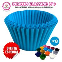 Pirotin a la Grasa Horneable Turquesa Número 8 para Repostería 1000 unidades