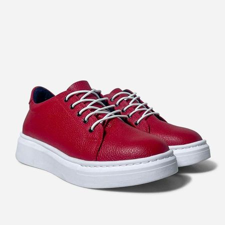 ZAPATILLA PURO CUERO 656 - MARIBÚ 39 Rojo