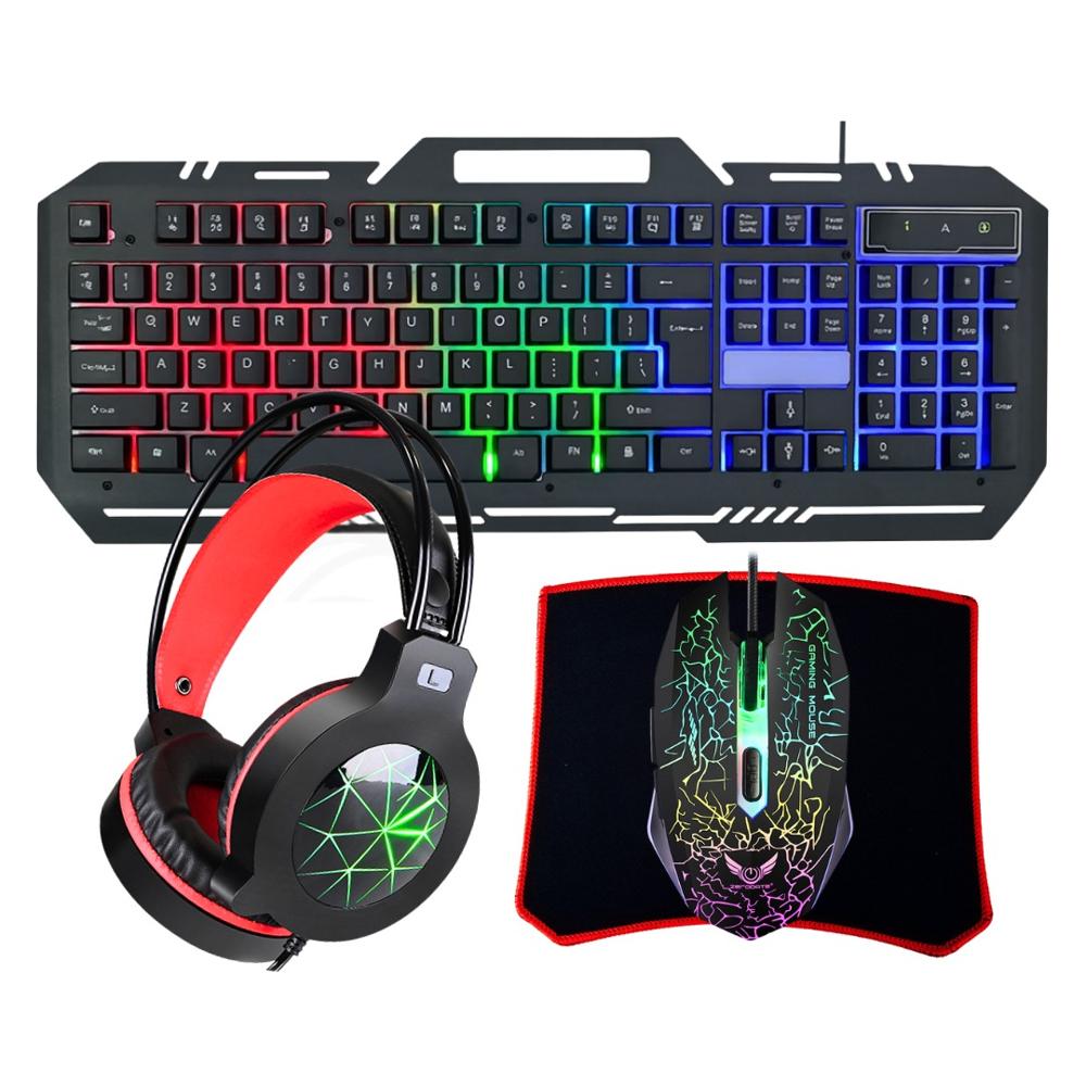 Kit Gamer 4 en 1 SEISA con Teclado, Mouse, Audífonos y Mousepad DN-G11