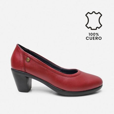 ZAPATO MARIBU  PURO CUERO 1166 35 Vino