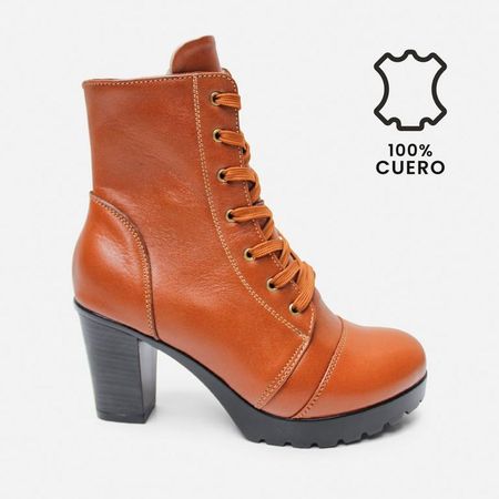 BOTINES MARIBU PURO CUERO 1060 37 Caramelo
