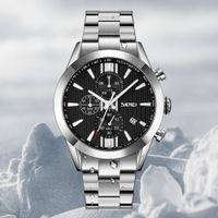 Reloj Skmei 9302 Plateado Cronómetro Correa de Acero Plateado Talla única