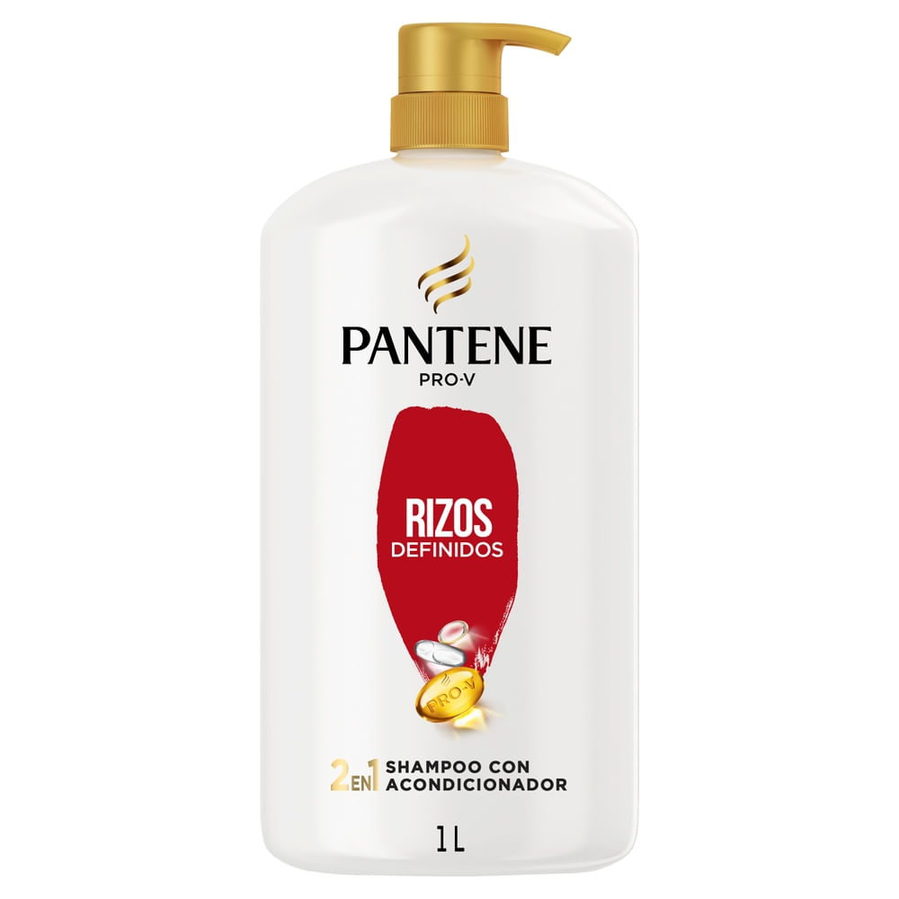 Shampoo PANTENE PRO-V Rizos Definidos 2 en 1 Bomba Botella 1L