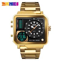 Reloj Skmei 1392 Dorado Correa Acero Digital Analogico. Dorado Talla única