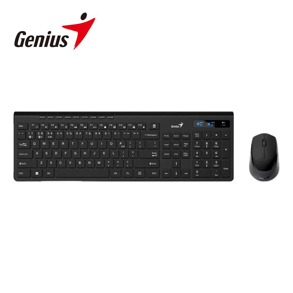 TECLADO GENIUS MOUSE SLIMSTAR 8230 DUAL WIRELESS BT AI COPILOT MULTIMEDIA SP BLACK