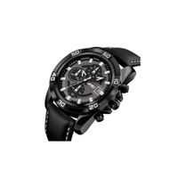 Reloj Skmei 9156 Negro con Correa de Cuero Genuino Reloj de Cuarzo