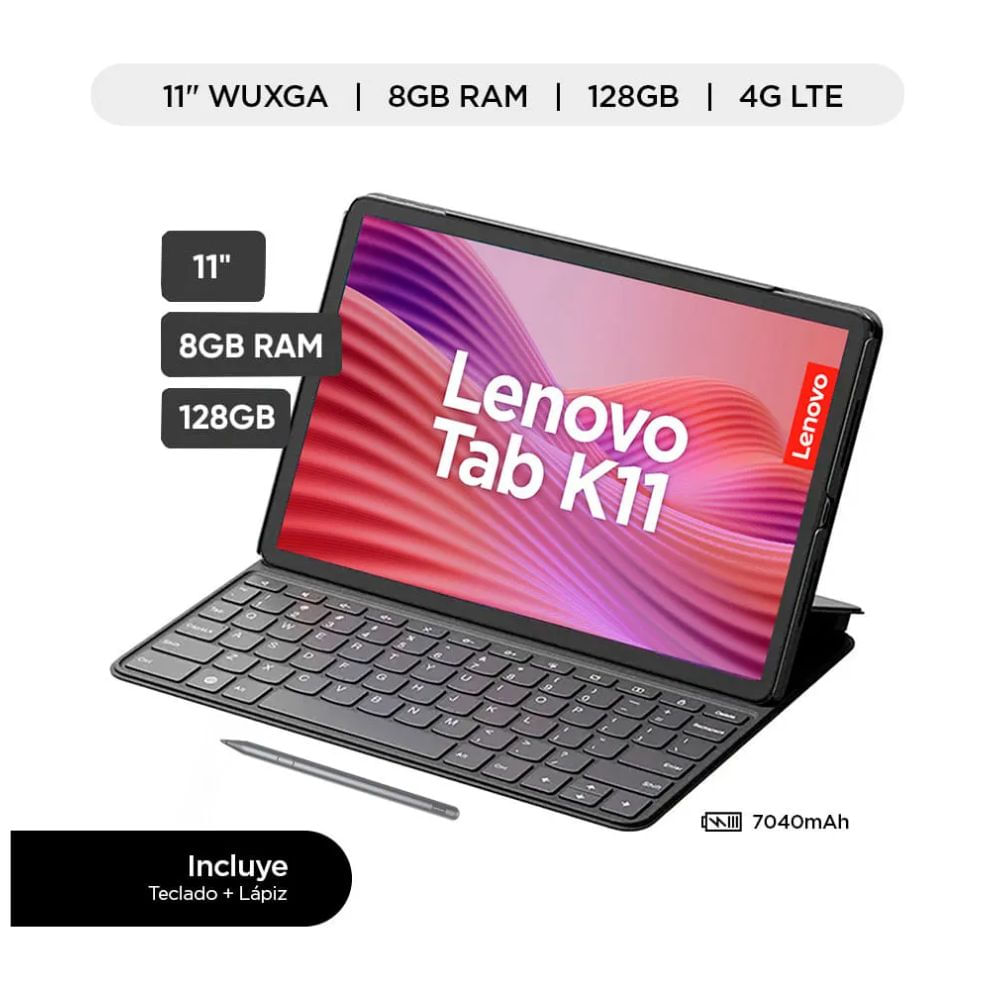 TABLET LENOVO K11 8GB 128GB CON FOLIO KEYBOARD + TAB PEN PLUS-LUNA GREY