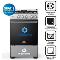Cocina a Gas INDURAMA 4 Quemadores FONTANA Gris