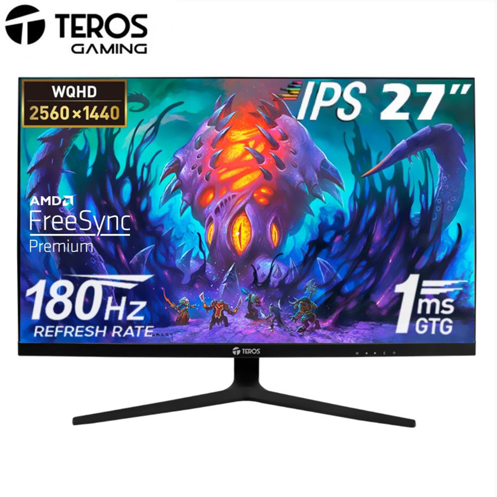 Monitor plano gaming TEROS TE-2769G- 27 QHD IPS flat-180 Hz-1ms-HDMI-DP- Audio