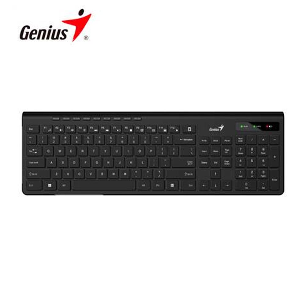 TECLADO GENIUS SLIMSTAR 7230 WIRELESS AI COPILOT MULTIMEDIA SP BLACK