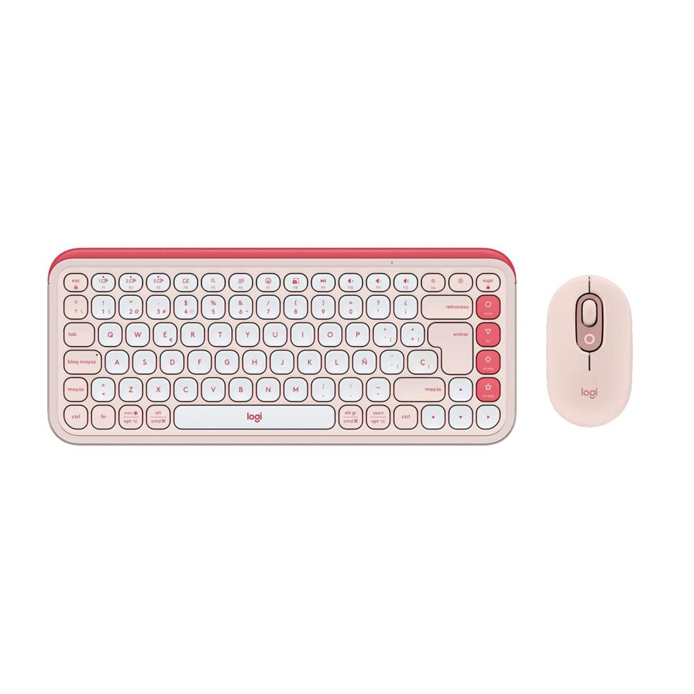 TECLADO LOGITECH MOUSE POP ICON BLUETOOTH WIRELESS SP COPILOT ROSE