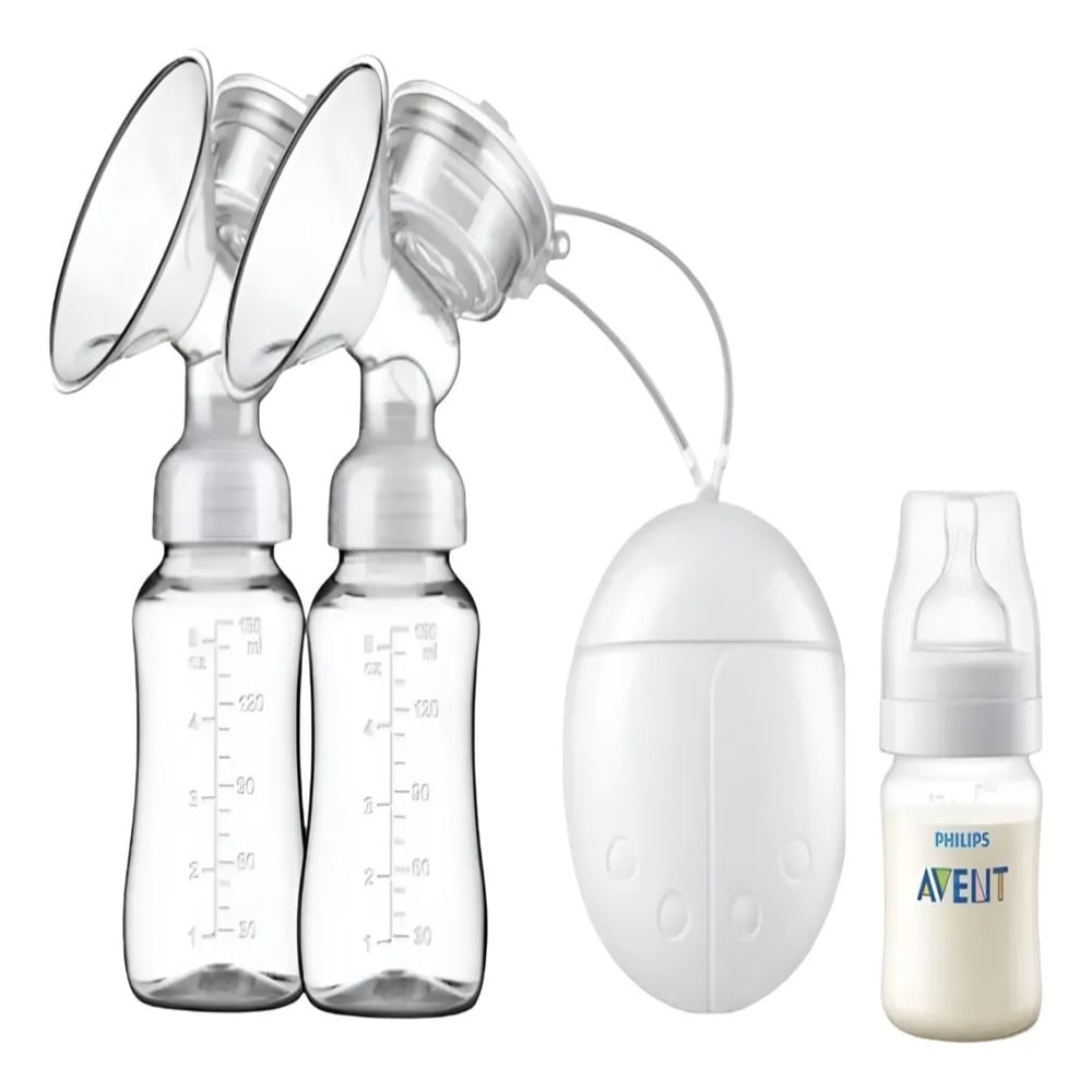 Extractor de leche eléctrico doble Avent con biberón recién nacido