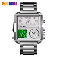 Reloj Skmei 1584 Plateado Digital Analogo 3Horas. Plateado Talla única