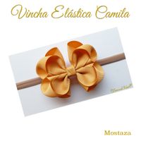 Vincha para bebé modelo Camila color mostaza - Creaciones Karito