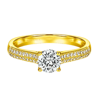 Anillo de Compromiso Afrodita 375 Plata Maciza Bañado en Oro 18k T10