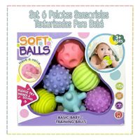 SET 6 PELOTAS SENSORIALES TEXTURIZADAS PARA BEBÉ