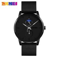 Reloj Skmei 9208 Fase Lunar Correa acero agujas blancas. Negro Talla única