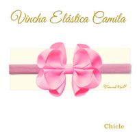Vincha para bebé modelo Camila color chicle - Creaciones Karito