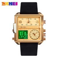 Reloj Skmei 1584 Dorado Digital Analogo 3Horas. Dorado Talla única