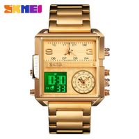 Reloj Skmei 1584 Dorado Digital Analogo 3 tiempos. Dorado Talla única