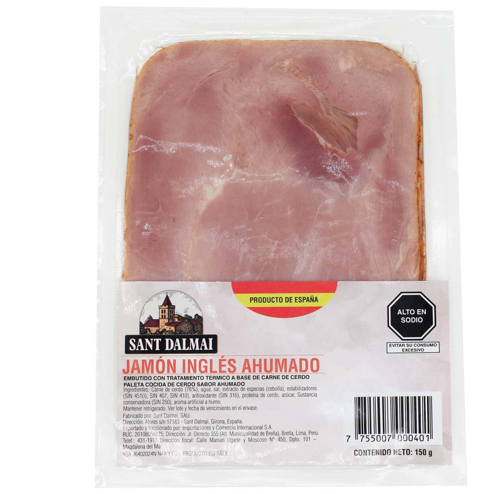 Jamón Inglés Ahumado SANT DALMAI Paquete 150g