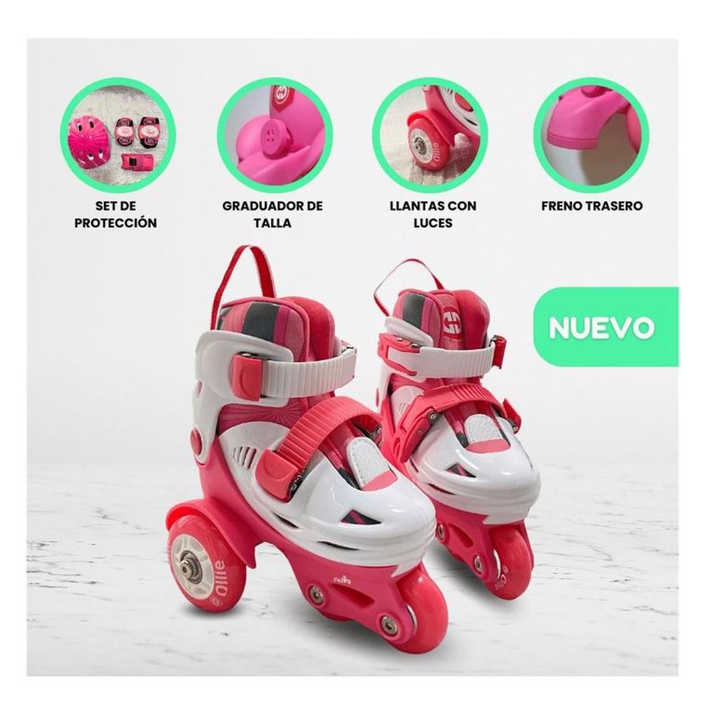 PATINES LINIALES PARA NIÑO RODILLERA Y CASCO TALLA 3O al 34