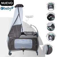 Cuna Corral Aluminio NAPY 779C-1 Tul Reina - Gris