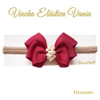 Vincha para bebé modelo Vania color granate - Creaciones Karito