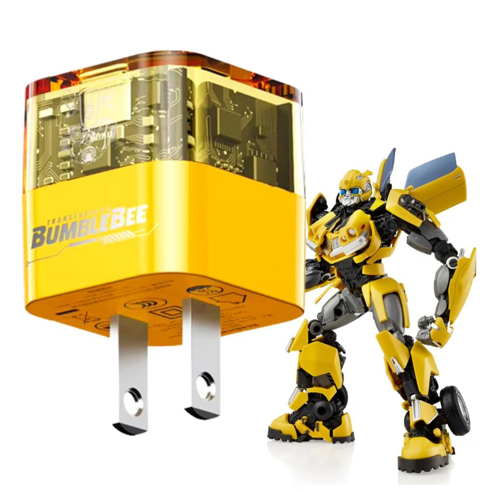 Cargador Transformers TF-K05 Amarillo 20w carga rápida USB C y USB A
