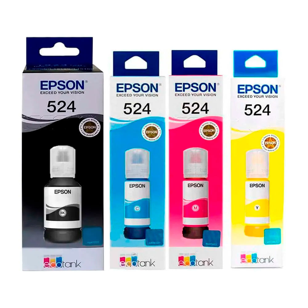 Kit de Tintas Epson T524 Original 4 Colores