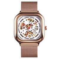Reloj Skmei 9184 MECANICO Tourbillon AUTOMATICO Correa Acero. Oro Rosa Talla única