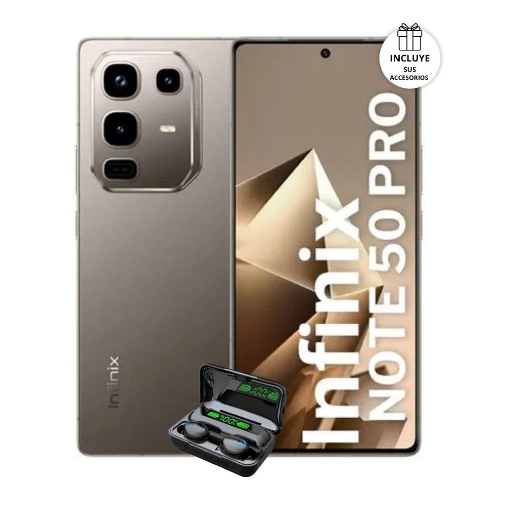 Celular Infinix Note 50 Pro 4G 12RAM-256GB Color Grey + Audifonos De Regalo