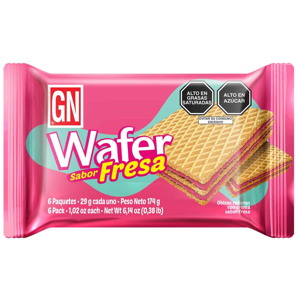 Wafer GN Fresa Paquete 6un